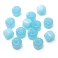 Himmelblaue Harzperlen mit weißer Textur für DIY-Schmuck und Handy-Anhänger - 12x10mm (5mm Loch), 5 Stück/Packung / Goldfolie Hellblau
