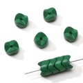 Glossy green 9mm acrylic chevron gear beads for DIY jewelry and phone chain making - Dark Green