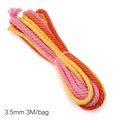 3,5mm rosa-orange-gelbes 3-strängiges Baumwollseil für DIY-Schmuckherstellung - Ca. 3,5mm 3m/Beutel / Herbstfarbe