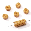 Warm yellow 9mm gear-shaped acrylic interlocking beads for DIY handmade jewelry crafts - Camel