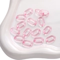 Rosafarbene durchscheinende Acrylglieder für die DIY Schmuckherstellung und Ketten - Transparente U-förmige offene Kettenglieder / 50 Stück / Rosa