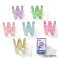 Iridescent acrylic alphabet charm in letter W shape for DIY jewelry making 20x20mm - Letter W