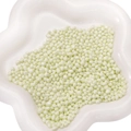 Pearly light green glass irregular pebble beads in a white scalloped petal dish - Approx 2-6mm No Hole 30g/Pack / Yellow-Green