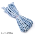 Blaue Baumwollkordel mit Farbverlauf, 3-strängig geflochten für DIY-Schmuckherstellung - Ca. 3,5mm 3m/Beutel / Blau Weiß