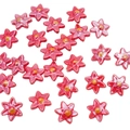 Red 18mm hexagonal flower ceramic beads with yellow center for DIY jewelry making - 18mm (2 Pieces/Pack) / Red