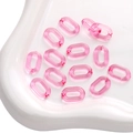 Transparente rosa Acryl-Kettenglieder für DIY-Schmuckherstellung auf einem Tablett - Transparente U-förmige offene Kettenglieder / 50 Stück / Fuchsia