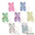 Set of 7 colorful iridescent mini hair claw clips in macaron shades for DIY hair accessories - Letter X