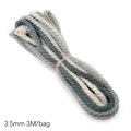 3,5mm Baumwollkordel 3-strängig geflochten in Grau und Grün für DIY-Bastelarbeiten 3M - Ca. 3,5mm 3m/Beutel / Verlauf Blau