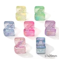 Set of 17x20mm acrylic letter Z beads with colorful AB aurora coating for DIY jewelry making - Letter Z