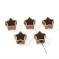 Star-shaped acrylic beads in khaki and black color for DIY jewelry making and crafts - 2 Pcs/Set / Black Center With Coffee Edge / 16mm