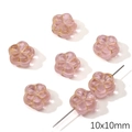 Pink plum blossom Czech glass beads with gold trim 10x10mm for DIY jewelry making - Chubby Flower (10x10mm)