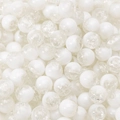 DIY jewelry kit with white cracked glass beads and smooth white glazed round beads - 8mm 30Pcs/Pack / White