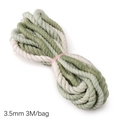 3,5 mm geflochtene Baumwollschnur in Hellgrün und Cremeweiß für DIY-Schmuckherstellung - Ca. 3,5mm 3m/Beutel / Allmähliches Grün