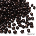 6x5mm dark walnut oval wooden spacer beads with natural grain for DIY jewelry making - 20 Pcs/Pack / Black Brown Bean Beads (Hole approx 1.5mm)