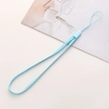Light blue braided polyester lanyard for phones and keychains with plastic buckle - 10 Pieces/Pack, Total length approx 17.5cm / Blue