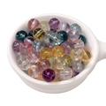 Mix of colorful high-transparency glass beads in ceramic bowl for DIY jewelry making - 8mm Random Mixed Colors (Hole Approx 1.5mm) - 50 Pieces/Pack