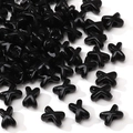 Schwarze X-förmige Acryllack-Zwischenperlen für DIY-Schmuck und Armbänder - 5 Stück / Schwarz
