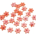 Orange flower ceramic beads with 18mm hexagonal petal design for DIY jewelry crafts - 18mm (2 Pieces/Pack) / Orange Red
