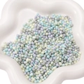 Pastel irregular glass pebbles for DIY jewelry making in a white petal tray - Approx 2-6mm No Hole 30g/Pack / Purple Gray Cyan Mix