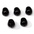 Perline di acrilico nero lucido a forma di mais per braccialetti e gioielli fai-da-te - 5 Pezzi/Confezione (12x15mm) / Nero