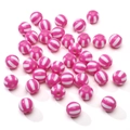 12mm pink and white striped acrylic watermelon beads for DIY jewelry and bracelets - 12mm Aperture 2.8mm 10 Pieces Pack / Rose Red