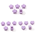 Perle in acrilico viola a forma di cuore, fiore e stella per creazione di gioielli - Viola Chiaro