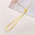 Vibrant lemon yellow woven polyester lanyard with a secure plastic buckle for DIY crafts - 10 Pieces/Pack, Total length approx 17.5cm / Yellow