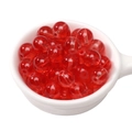 Vibrant red transparent glass beads for DIY jewelry making in a white ceramic bowl - 10mm Bright Red (Hole Approx 1.5mm) - 20 Pieces/Pack