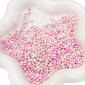 2-6mm pink and white irregular glass pebble beads for DIY jewelry making in a ceramic bowl - Approx 2-6mm No Hole 30g/Pack / Rose Beige Mix