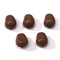 Five glossy chocolate brown 12x15mm acrylic corn beads for DIY jewelry making - Dark Coffee