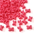 Hot pink X-shaped acrylic lacquer beads for DIY jewelry bracelets and necklaces - Rose Red