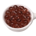 Transparent amber round glass beads for DIY jewelry making displayed in a white bowl - 10mm Brown (Hole Approx 1.5mm) - 20 Pieces/Pack