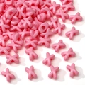 Pink X and O shaped acrylic beads for DIY jewelry making handmade bracelets - Pink