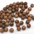 Deep brown 10mm round wooden beads with natural texture for DIY jewelry making - Agarwood