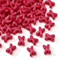 Deep pink XOXO acrylic painted spacer beads for DIY jewelry making accessories - Deep Pink