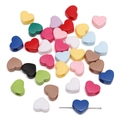 Bunte herzförmige Acrylperlen mit Bohrung für die DIY-Schmuckherstellung geeignet - 30 Stück/Packung (Ca. 14x12mm) / Einfarbig Gemischt