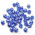 Blue and white striped 12mm acrylic watermelon beads for DIY jewelry making - 12mm Aperture 2.8mm 10 Pieces Pack / Dark Blue