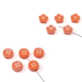Perles oranges en acrylique fleur et bouton avec fini glacé pour bijoux DIY - Orange