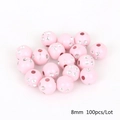 Rosa 8mm Acrylperlen mit glitzernden Strasssteinen, 100 Stück für DIY-Schmuckherstellung - 8mm Durchmesser 1.8mm Loch 100 Perlen/Packung / Rosa