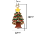 Detail view of green Christmas tree alloy pendant with 21mm height dimensions and star - Christmas Tree (#3) / 1 Piece