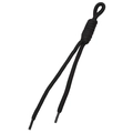 Black nylon paracord keychain with woven knot design and plastic ends for DIY use - Total Length Approx 22cm / 1 Piece / Solid Black