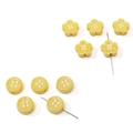 Boutons ronds et fleurs en acrylique jaune 12mm pour bijoux DIY et artisanat - Jaune