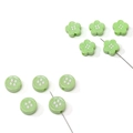 Perles florales en acrylique vert clair 12mm émaillées pour bijoux DIY - Vert