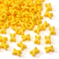 Bright yellow acrylic X and O shape beads for DIY handmade jewelry crafts - Yellow