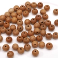 10mm natural wood round beads for DIY jewelry making in polished light brown finish - Peach Wood