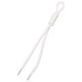 White woven polyester paracord zipper pull for DIY jewelry and garment drawstrings - Total Length Approx 22cm / 1 Piece / Solid White
