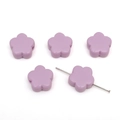 Five purple acrylic flower spacer beads with cross-hole design for DIY jewelry making - 10 Pieces/Pack (15x14mm) / Solid Purple