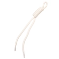 Cream white braided polyester paracord with knot detail and clear aglet tips - Total Length Approx 22cm / 1 Piece / Solid Beige