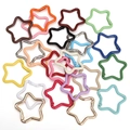 Star shaped alloy spring snap hooks in various colorful painted and metallic finishes - Random Mixed Colors