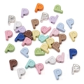 Colorful alphabet P letter charms for DIY jewelry making in various painted alloy finishes - Letter P / Random Mixed Colors (5 Pcs/Pack)